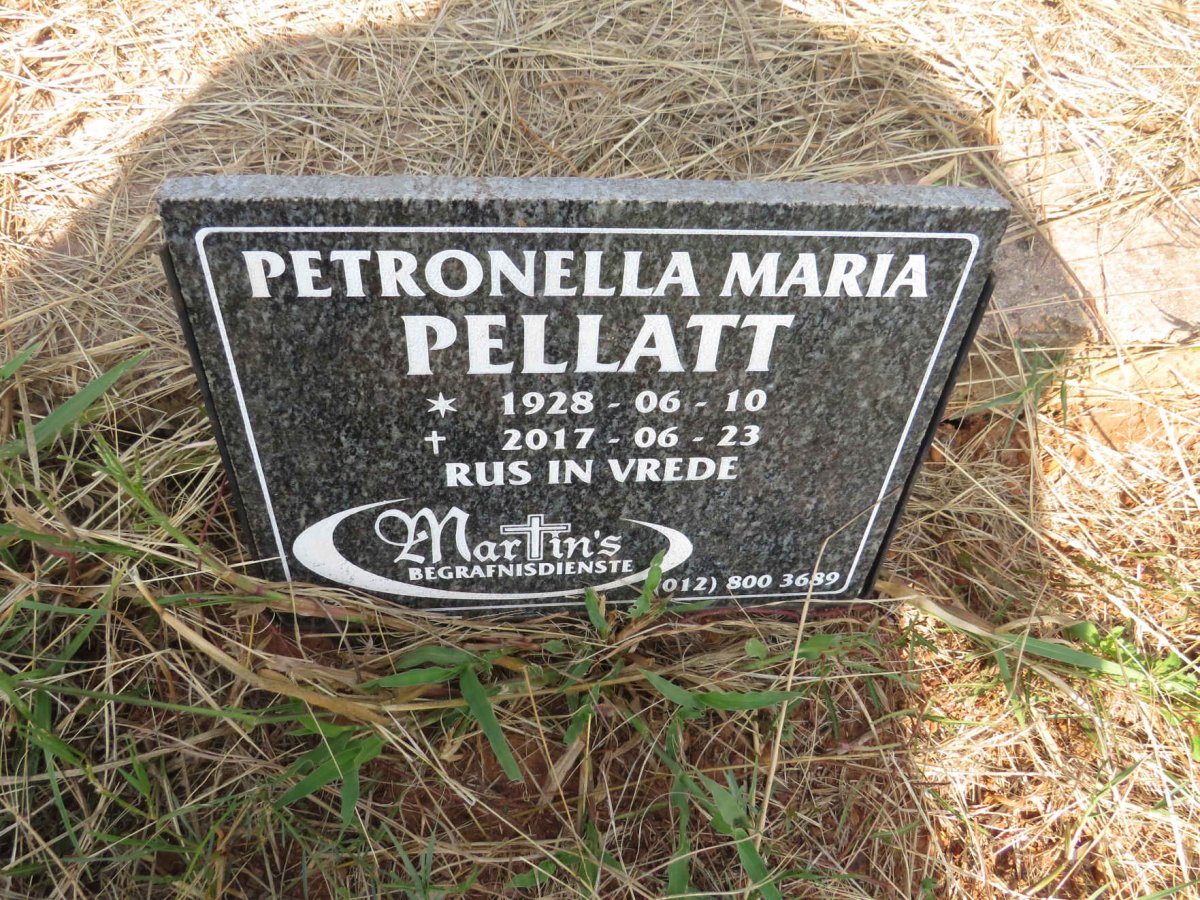 PELLATT Petronella Maria 1928-2017