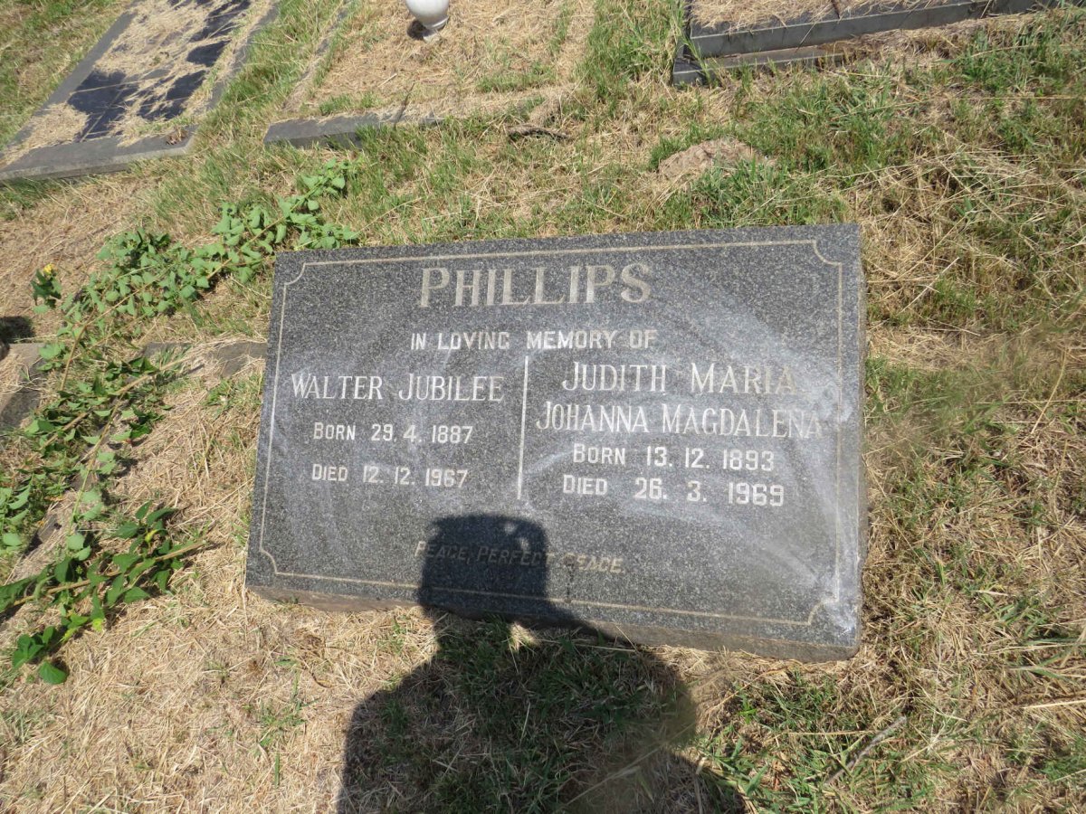 PHILLIPS Walter Jubilee 1887-1967 & Judith Maria Johanna Magdalena 1893-1969
