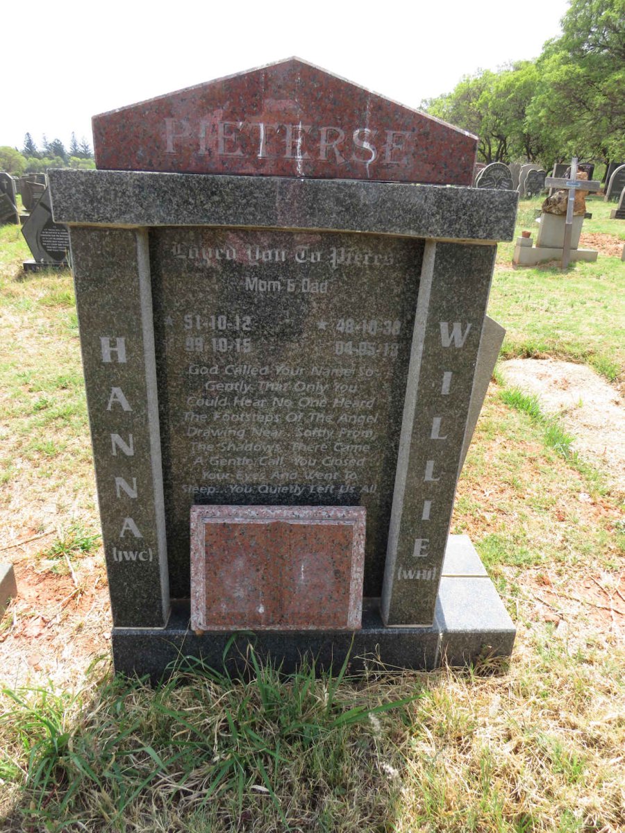 PIETERSE W.H.J. 1948-2004 & J.W.C. 1951-1999