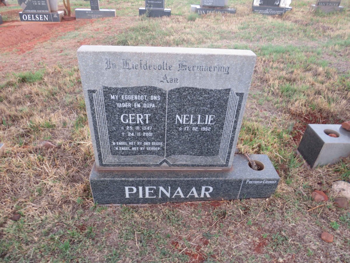 PIENAAR Gert 1947-2001 & Nellie 1952- 
