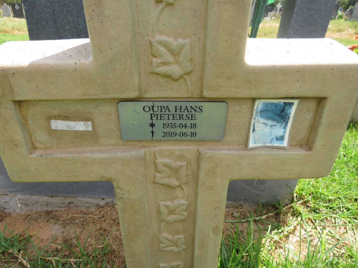 PIETERSE Hans 1935-2019