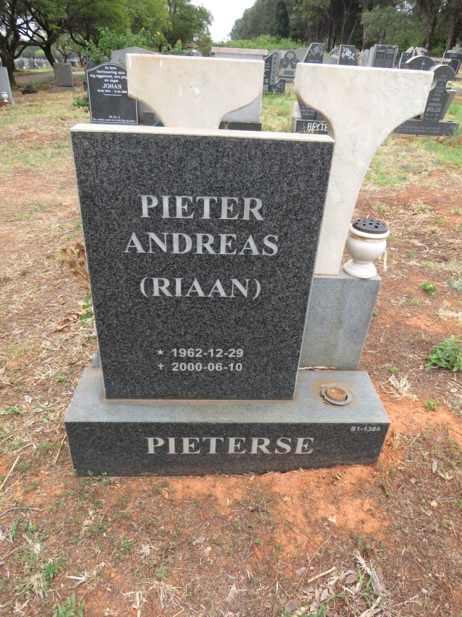 PIETERSE Pieter Andreas 1962-2000