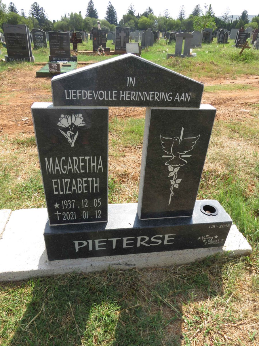 PIETERSE Magaretha Elizabeth 1937-2021