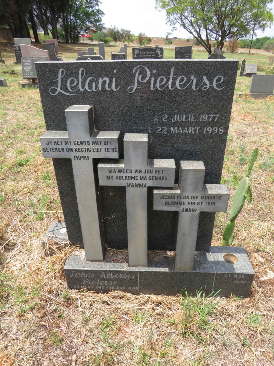 PIETERSE Petrus Albertus 1948-2006 :: PIETERSE Lelani 1977-1998  _1