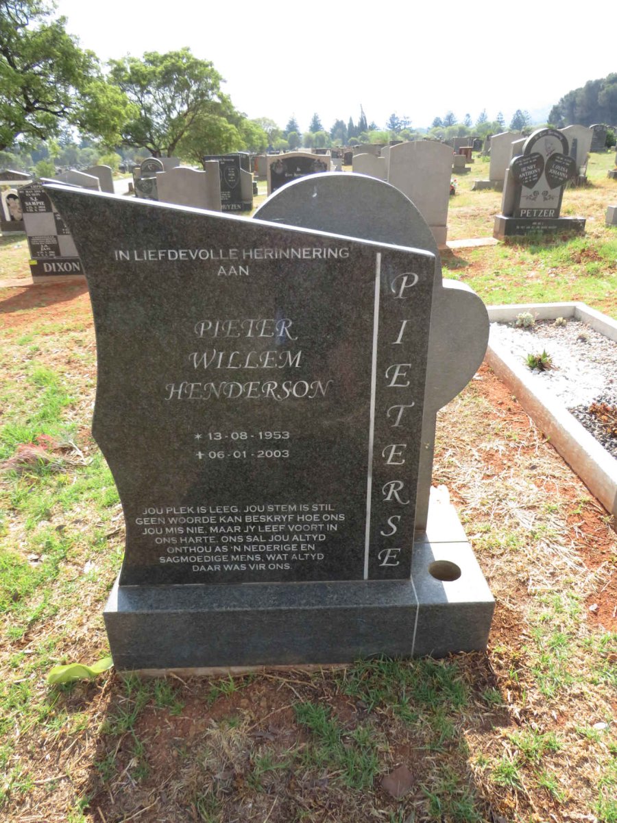 PIETERSE Pieter Willem Henderson 1953-2003