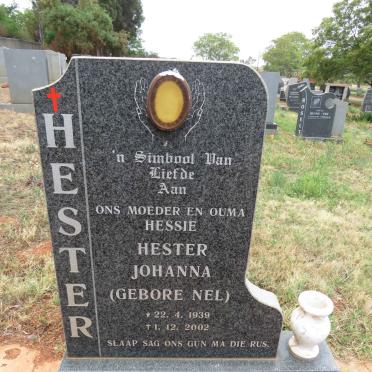 PLESSIS Hester Johanna, du nee NEL 1939-2002