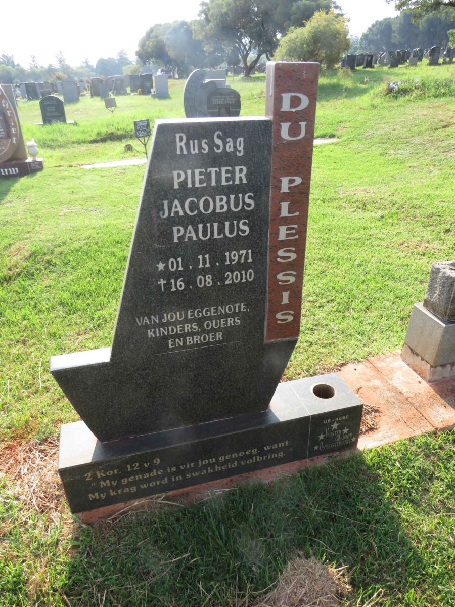 PLESSIS Pieter Jacobus Paulus, du 1971-2010