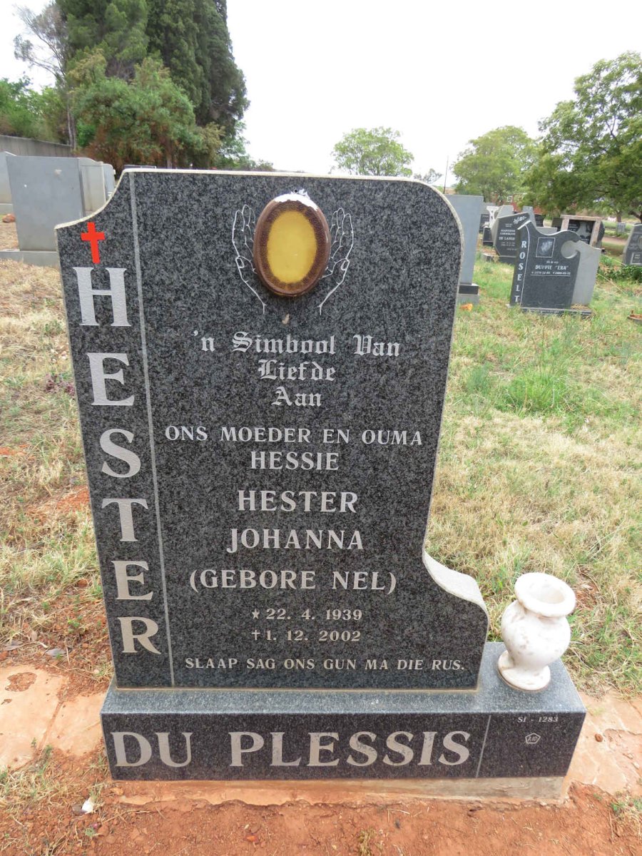 PLESSIS Hester Johanna, du nee NEL 1939-2002
