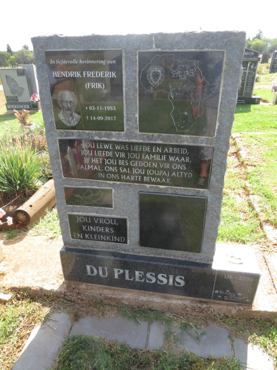 PLESSIS Hendrik Frederik, du 1953-2017