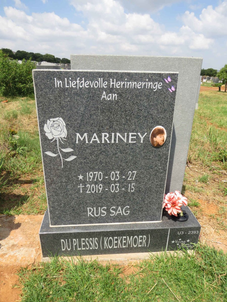 PLESSIS Mariney, du nee KOEKEMOER 1970-2019