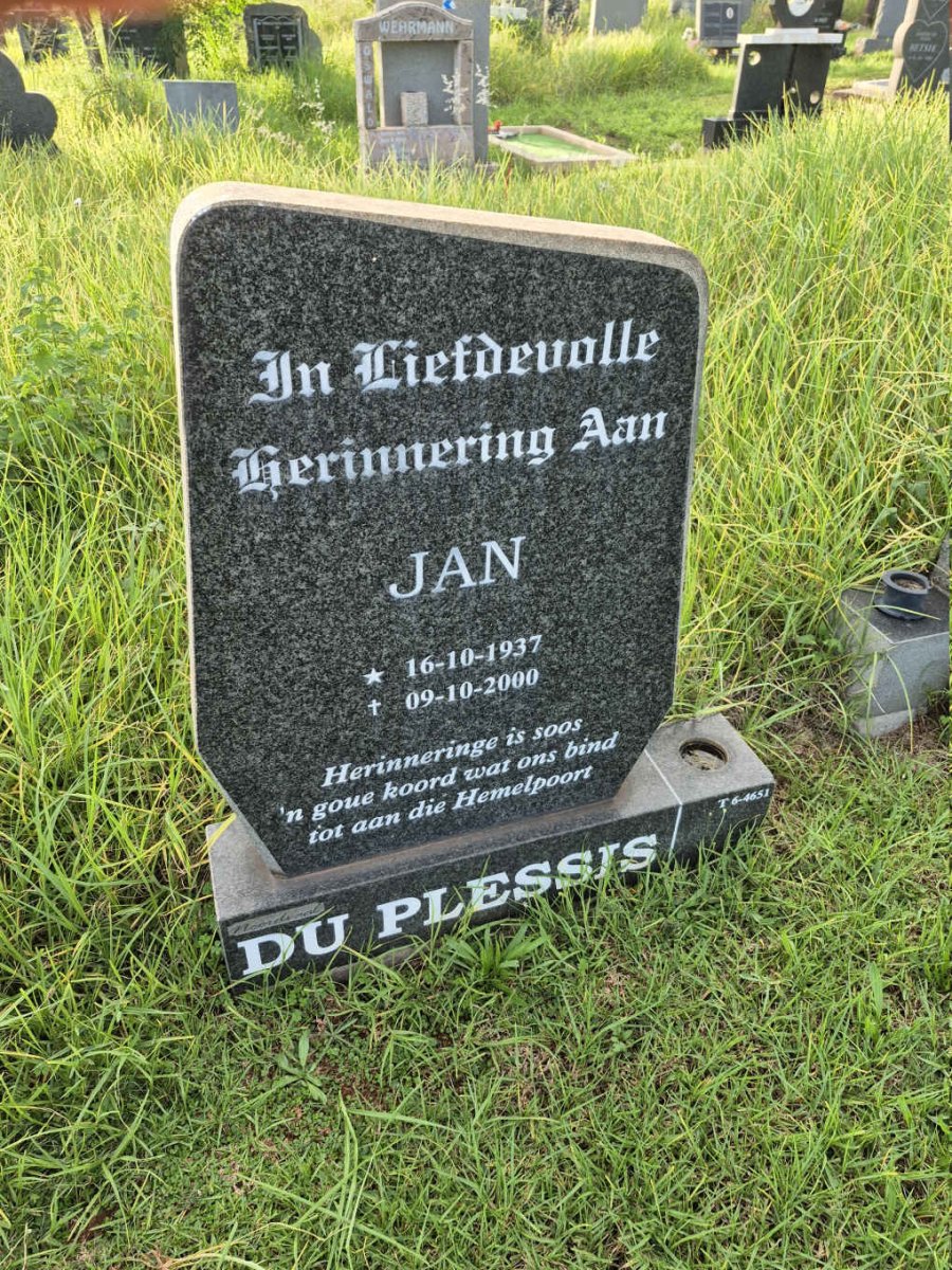 PLESSIS Jan, du 1937-2000