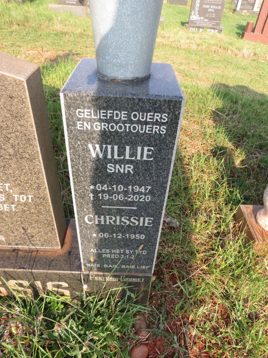 PLESSIS Willie, du 1947-2020 & Chrissie 1950- :: DU PLESSIS Willie 1975-2000 _2