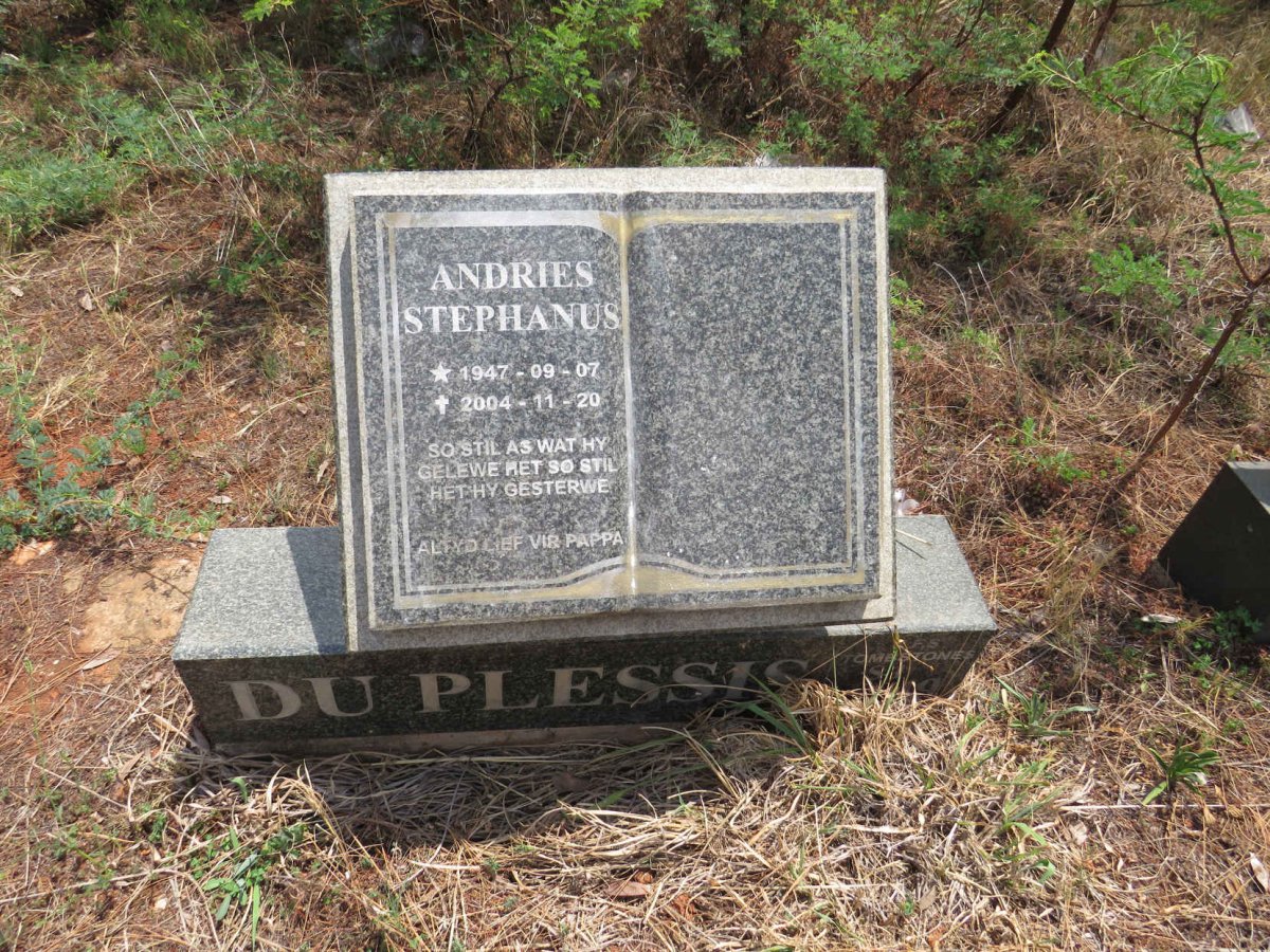 PLESSIS Andries Stephanus, du 1947-2004
