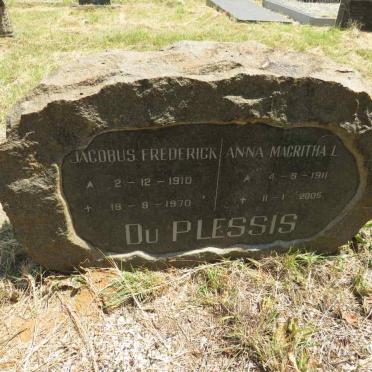 PLESSIS Jacobus Frederick, du 1910-1970 & Anna Magritha L. 1911-2005