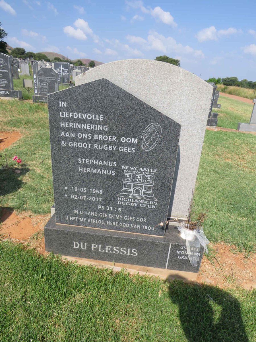 PLESSIS Stephanus Hermanus, du 1968-2017