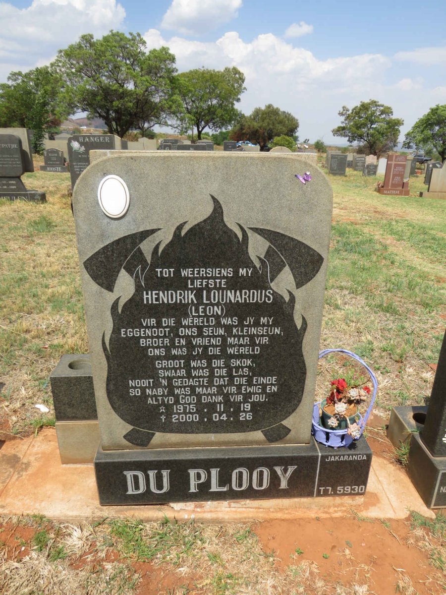 PLOOY Hendrik Lounardus, du 1975-2000