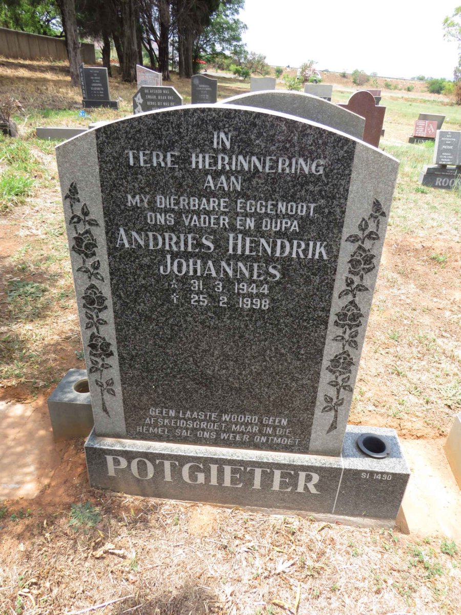 POTGIETER Andries Hendrik Johannes 1944-1998