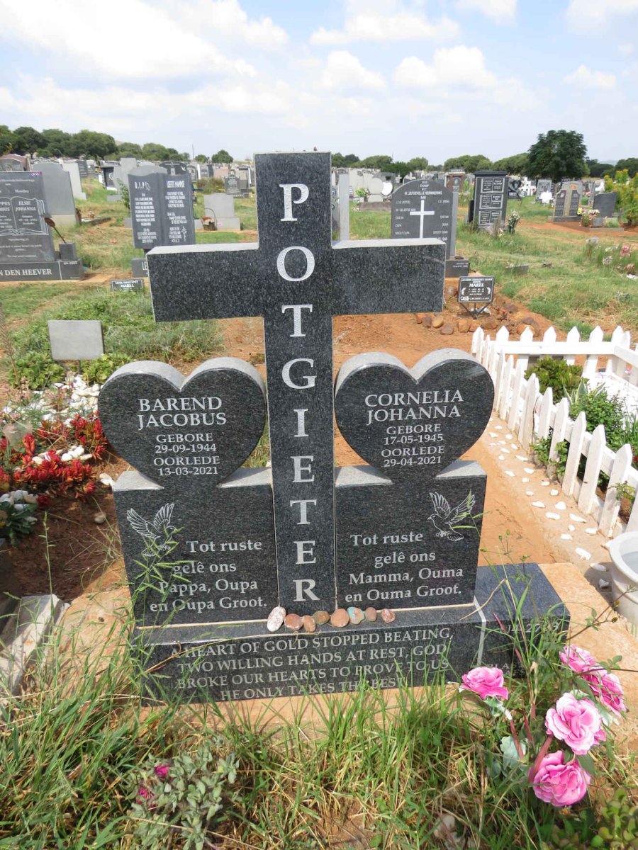 POTGIETER Barend Jacobus 1944-2021 & Cornelia Johanna 1945-2021