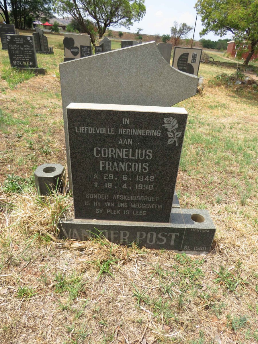 POST Cornelius Francois, van der 1942-1998
