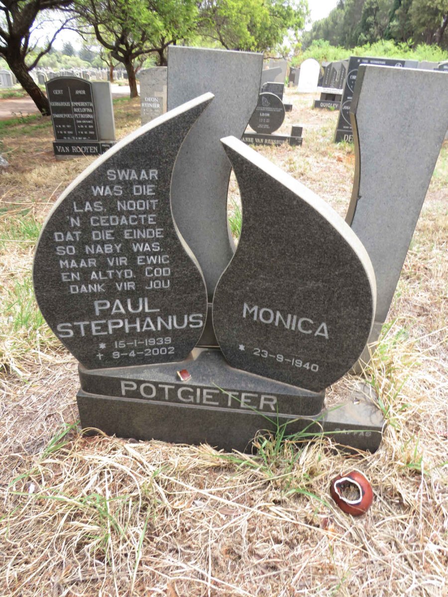 POTGIETER Paul Stephanus 1939-2002 & Monica 1940-
