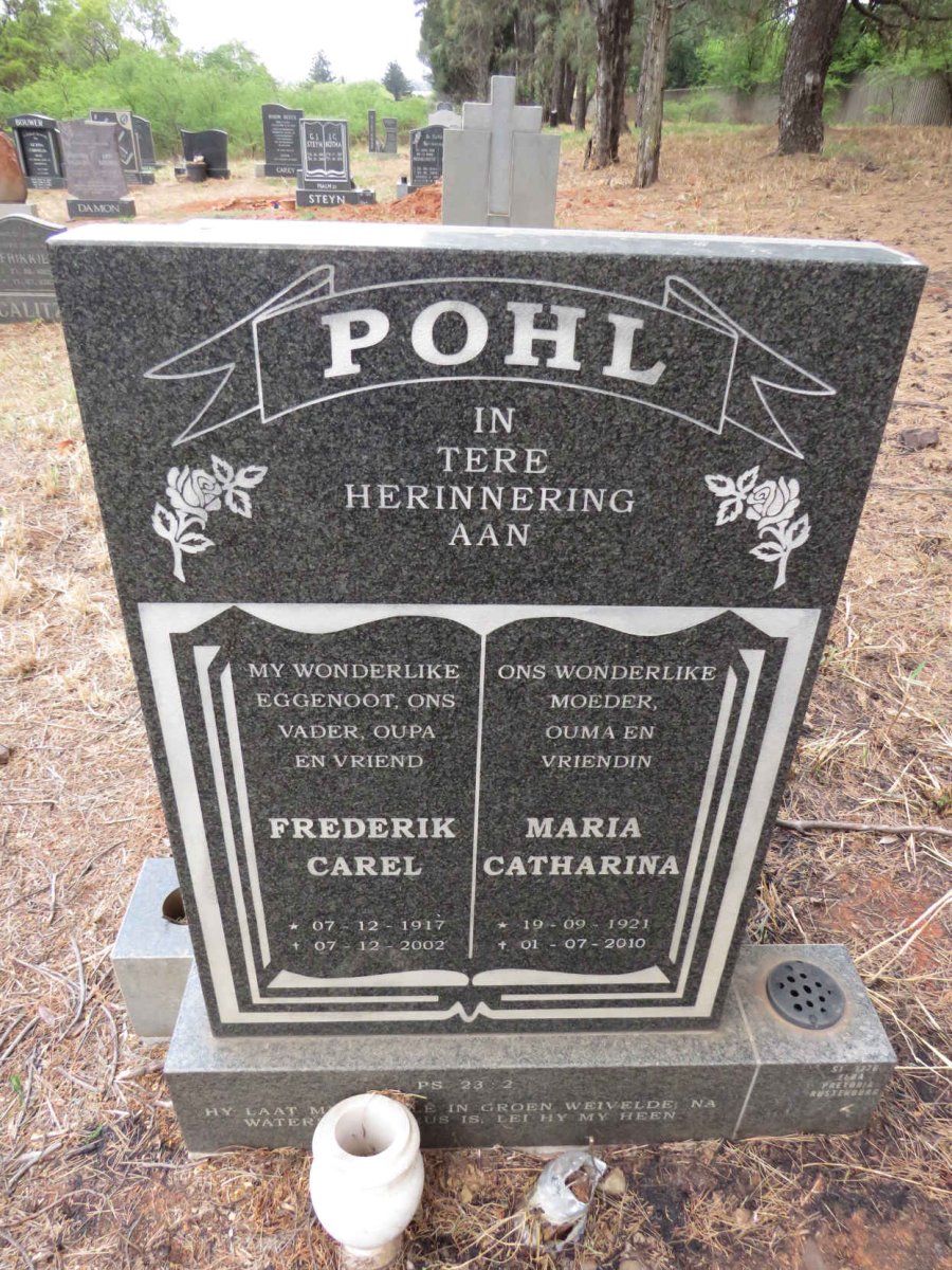 POHL Frederik Carel 1917-2002 & Maria Catharina 1921-2010