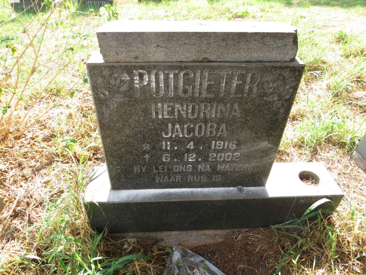 POTGIETER Hendrina Jacoba 1916-2002
