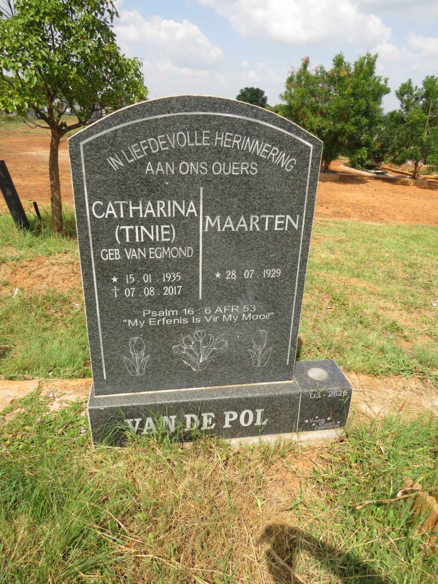 POL Maarten, van de 1929- & Catharina VAN EGMOND 1935-2017