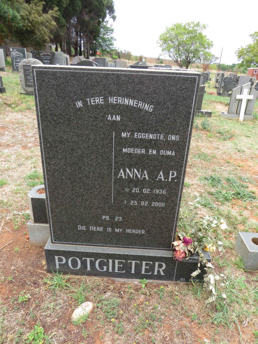 POTGIETER Anna A.P. 1936-2000