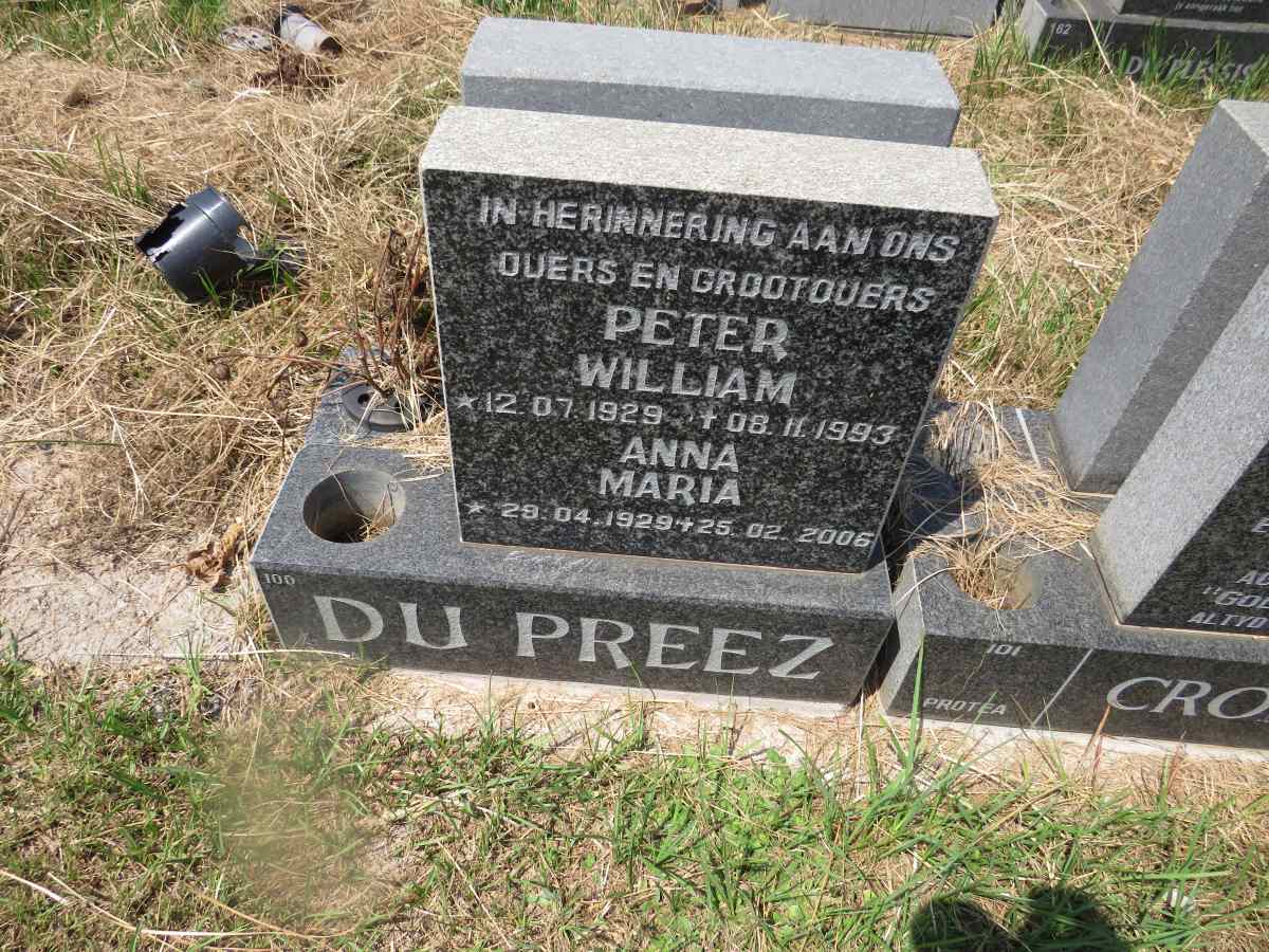 PREEZ Peter William, du 1929-1993 & Anna Maria 1929-2006