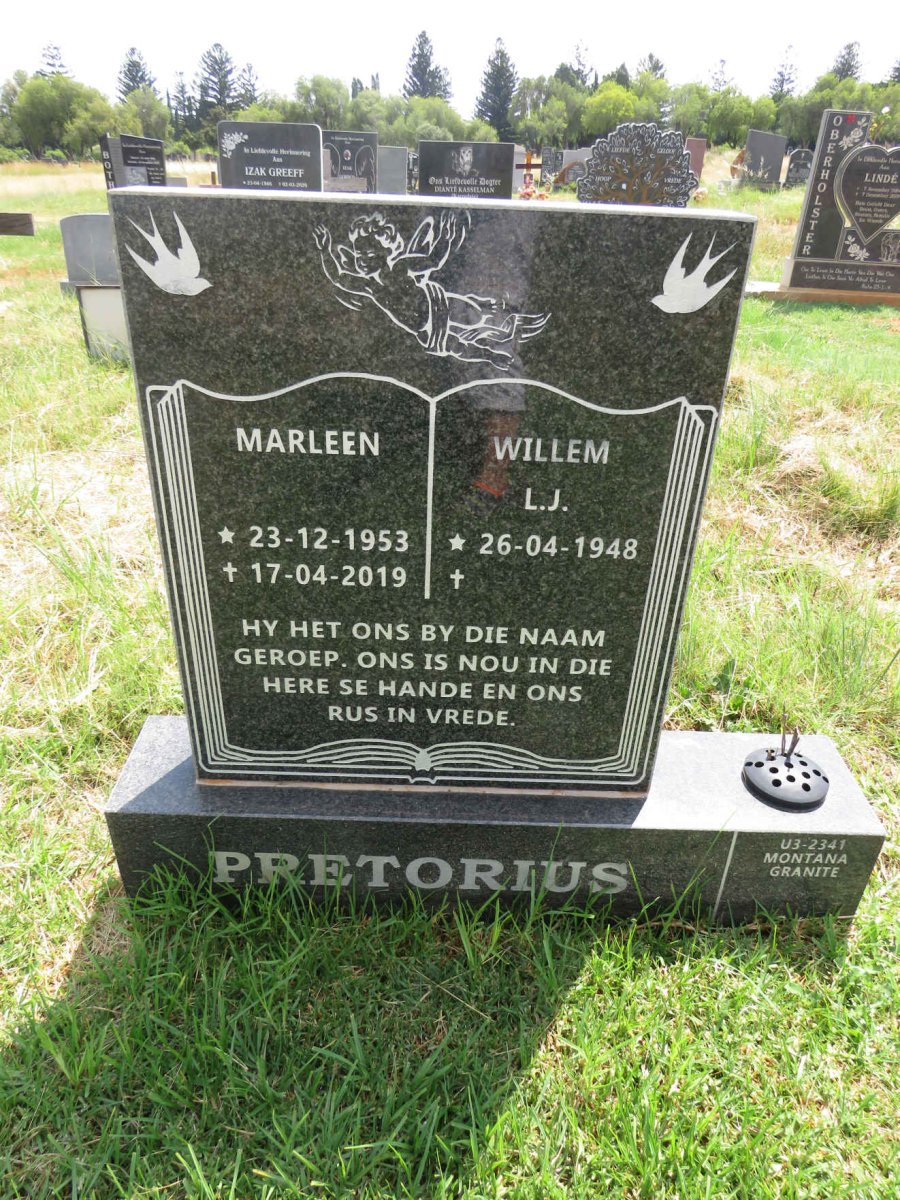 PRETORIUS Willem L.J. 1948- & Marleen 1953-2019
