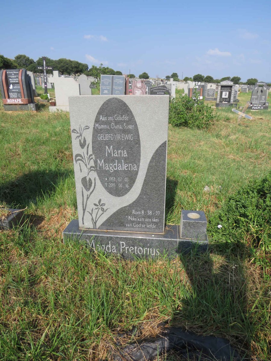 PRETORIUS Maria Magdalena 1953-2015