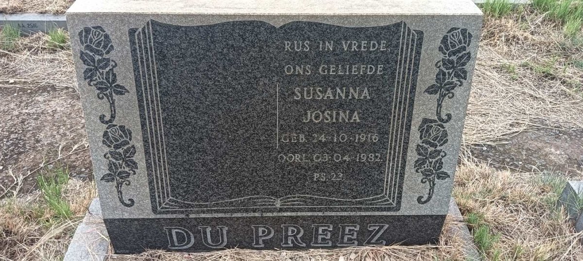 PREEZ Susanna Josina, du 1916-1982