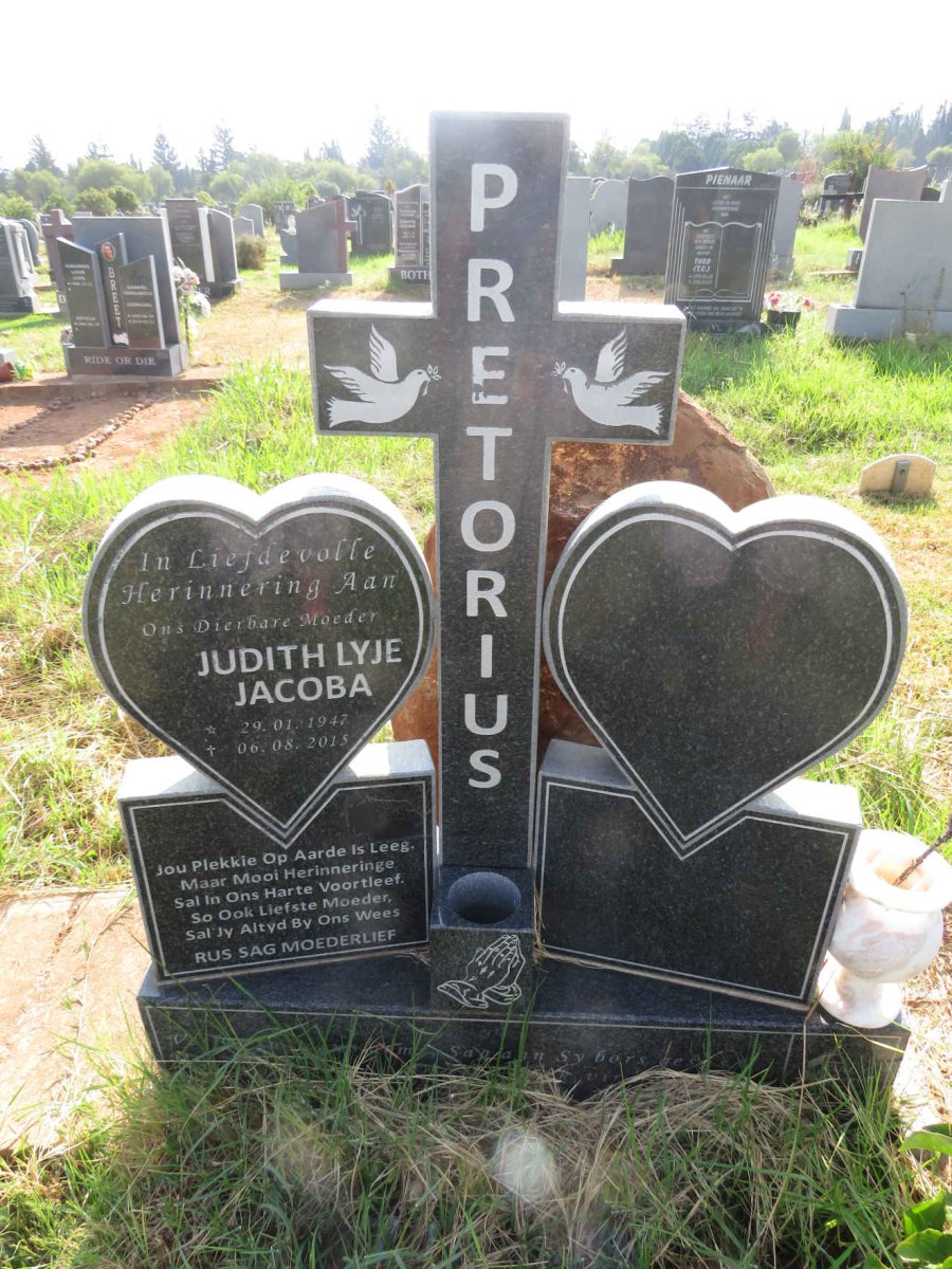 PRETORIUS Judith Lyje Jacoba 1947-2015