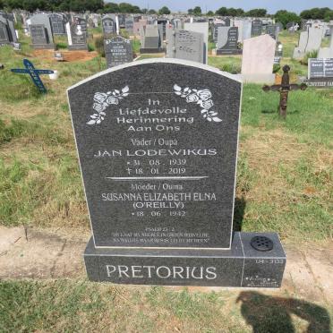 PRETORIUS Jan Lodewikus 1939-2019 & Susanna Elizabeth Elna O'REILLY 1942- 