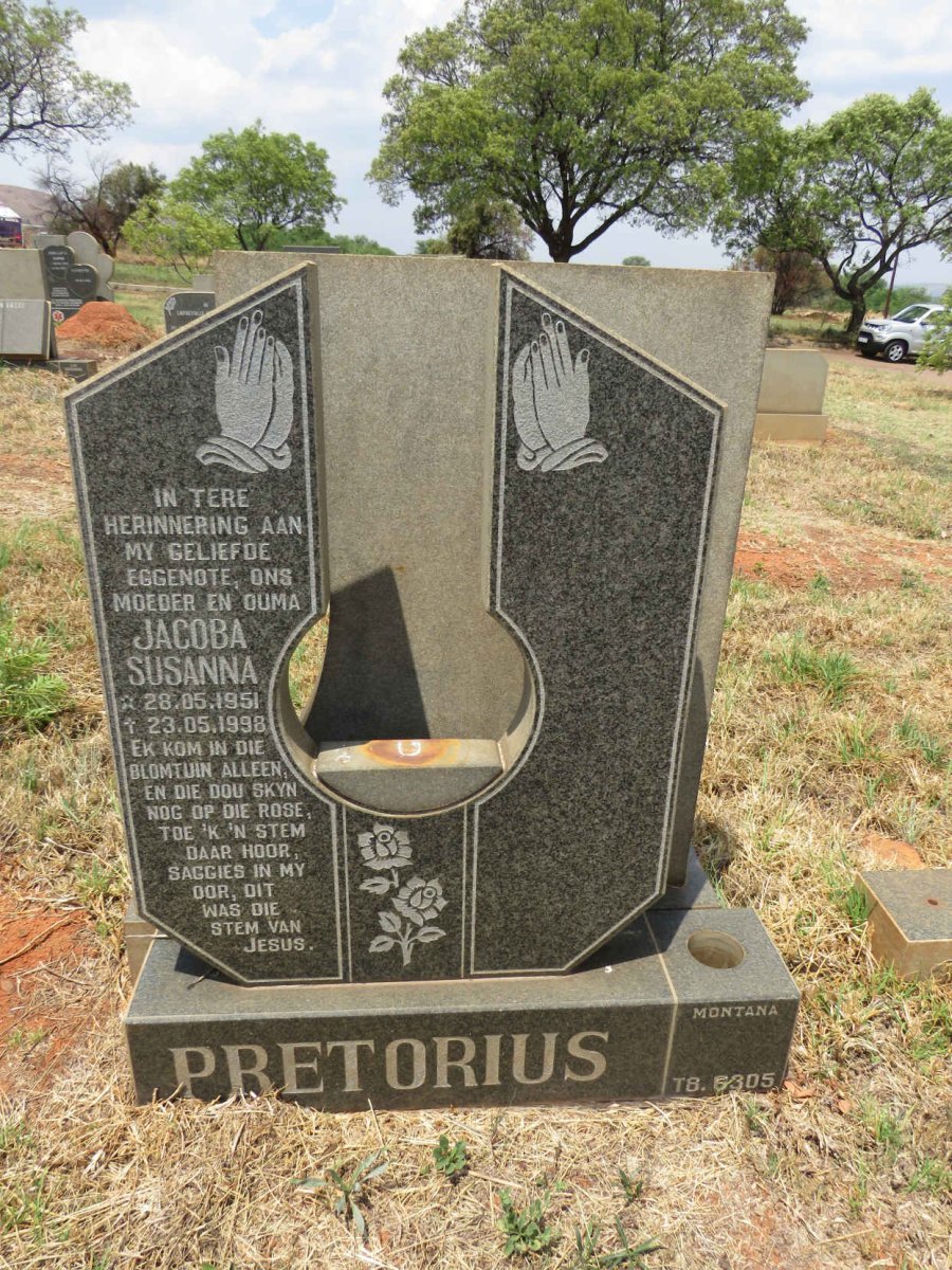 PRETORIUS Jacoba Susanna 1951-1998