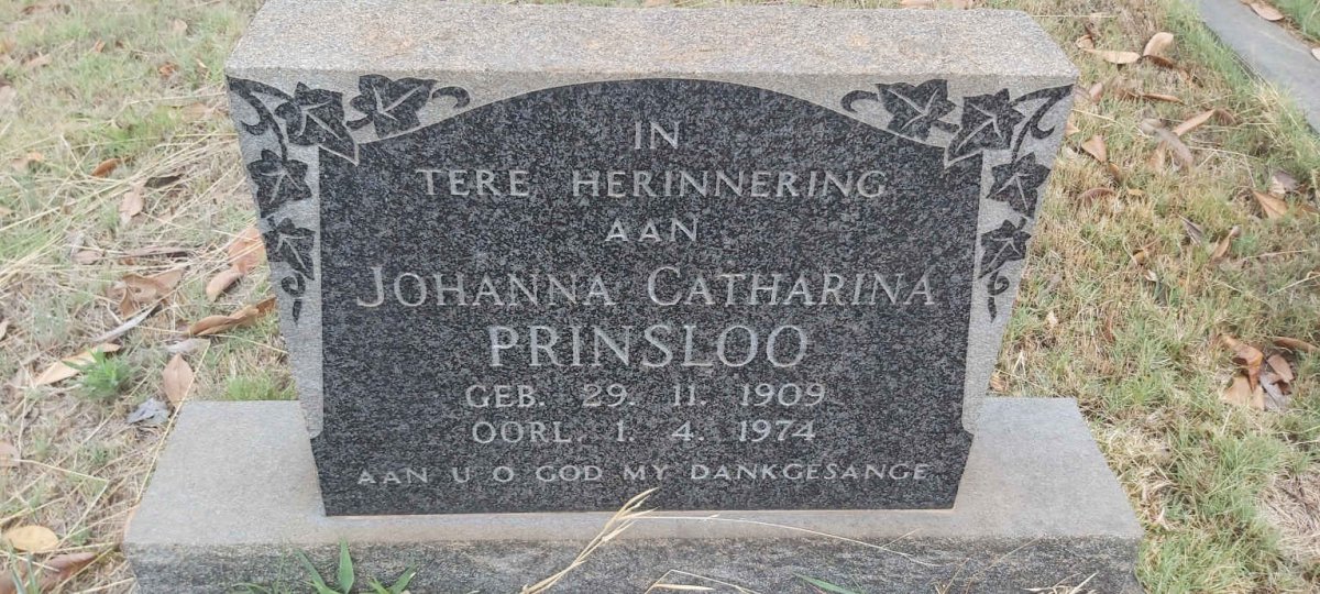 PRINSLOO Johanna Catharina 1909-1974