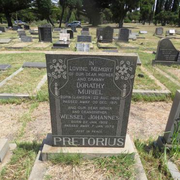 PRETORIUS Wessel Johannes 1902-1972 & Dorathy Muriel LAWSON 1906-1971
