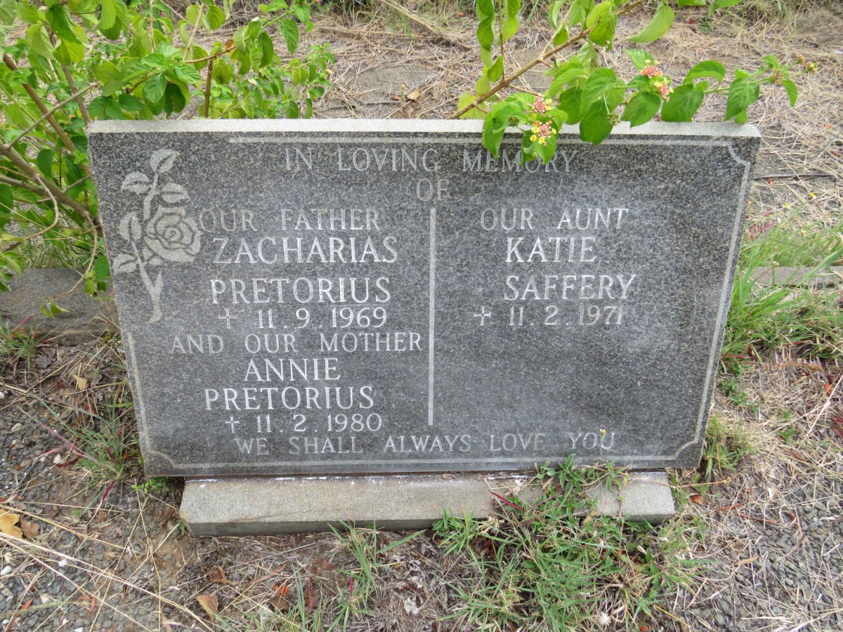 PRETORIUS Zacharias -1969 & Annie -1980 :: SAFFERY Katie -1971