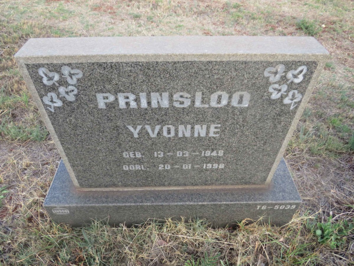 PRINSLOO Yvonne 1948-1998