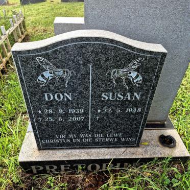 PRETORIUS Don 1939-2007 & Susan 1948-