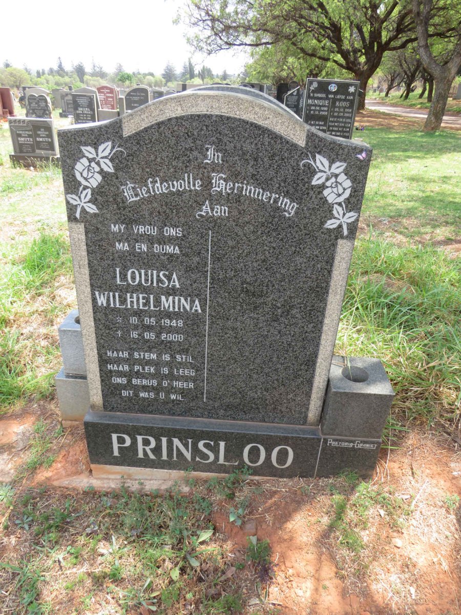 PRINSLOO Louisa Wilhelmina 1948-2000