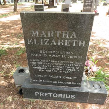 PRETORIUS Martha Elizabeth 1935-1999