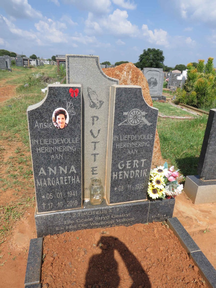 PUTTER Gert Hendrik 1935- & Anna Margaretha 1941-2018