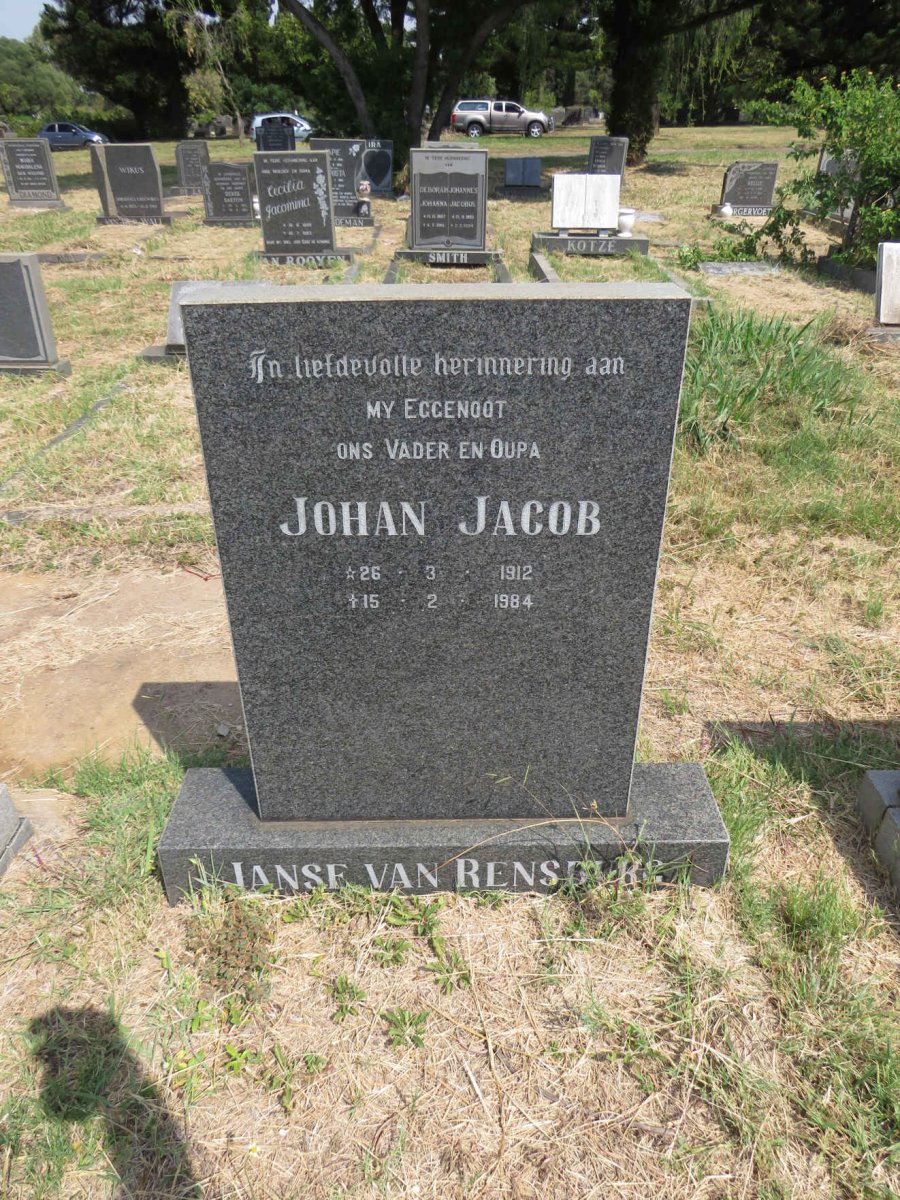 RENSBURG Johan Jacob, Janse van 1912-1984