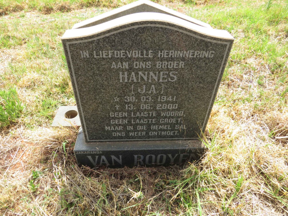ROOYEN J.A., van 1941-2000