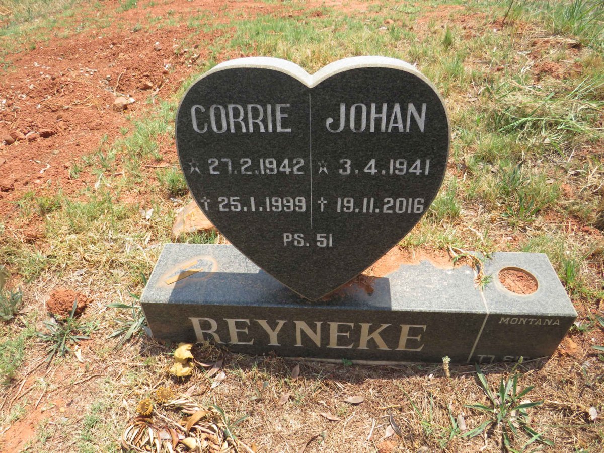 REYNEKE Johan 1941-2016 & Corrie 1942-1999