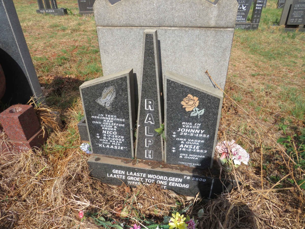 RALPH Johnny 1951- & Ansie 1953- :: RALPH Nico 1979-2002