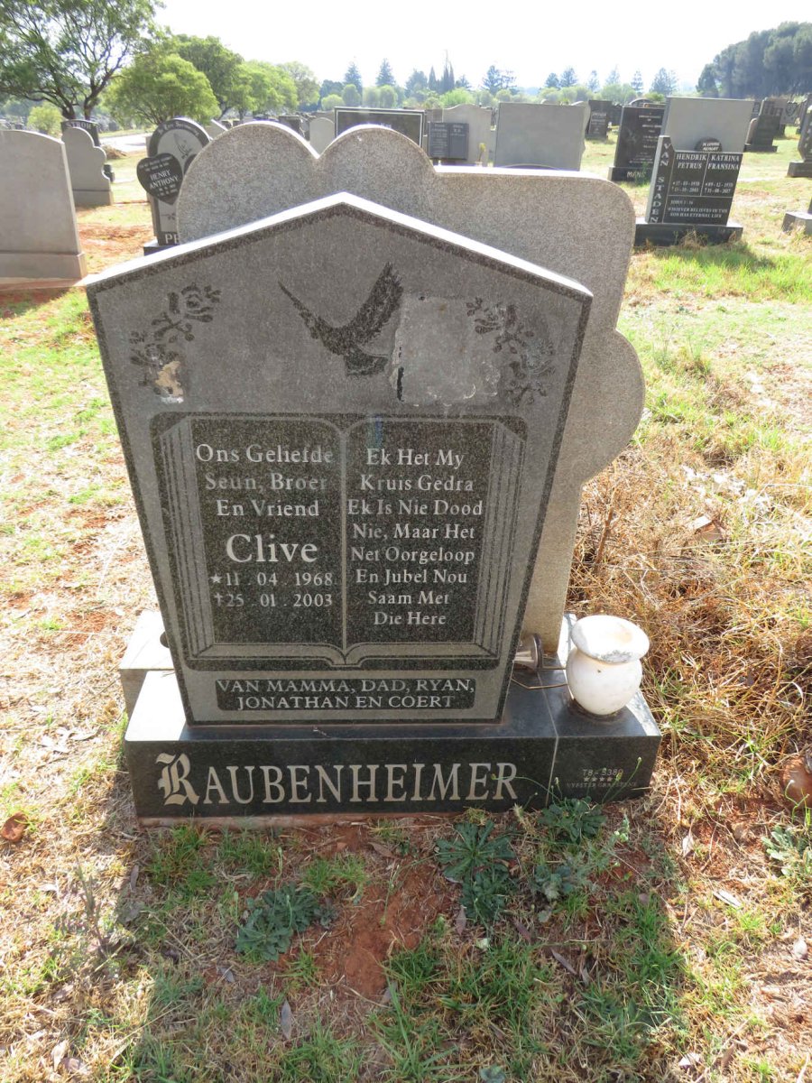 RAUBENHEIMER Clive 1968-2003