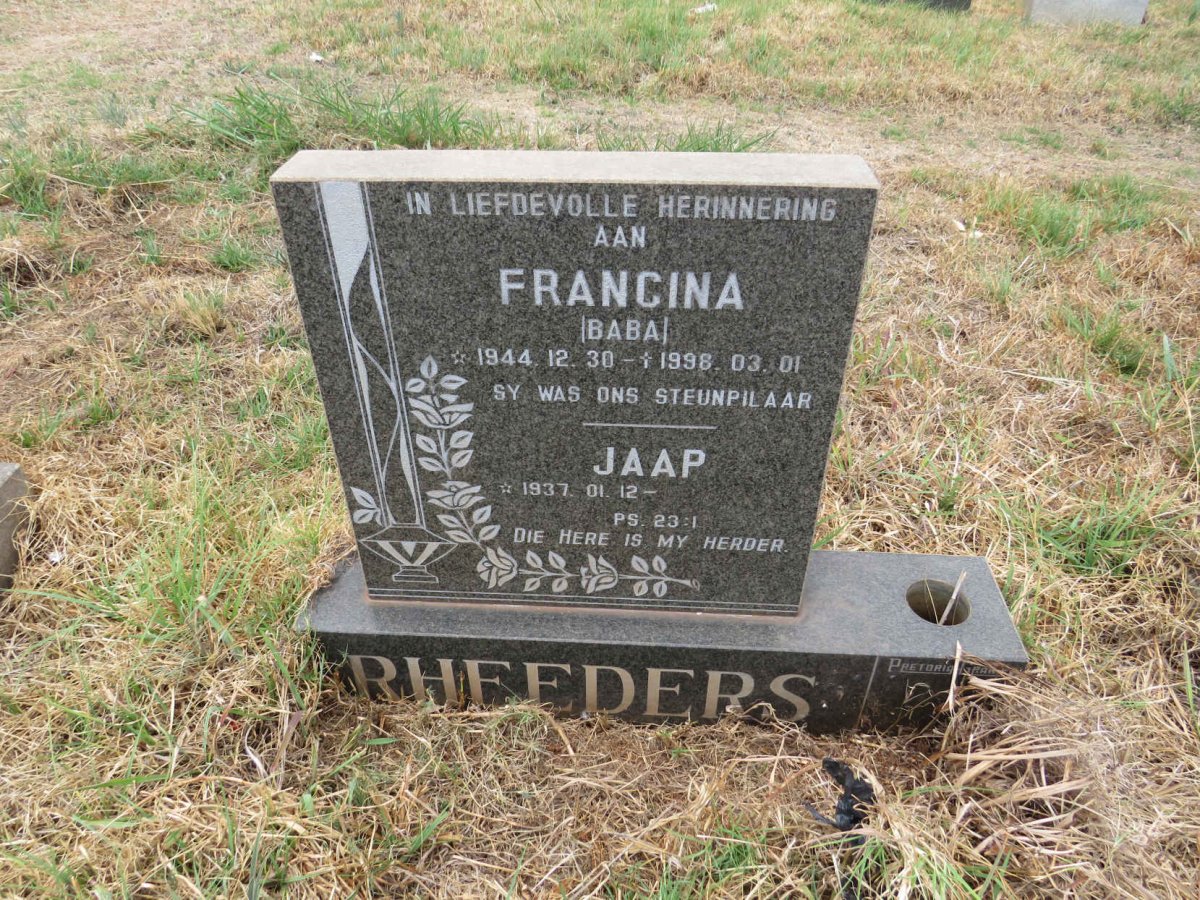 RHEEDERS Jaap 1937- & Francina 1944-1998