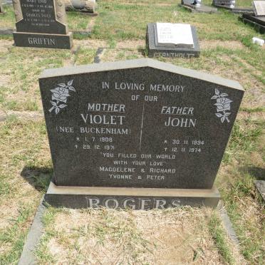 ROGERS John 1894-1974 & Violet BUCKENHAM 1908-1971